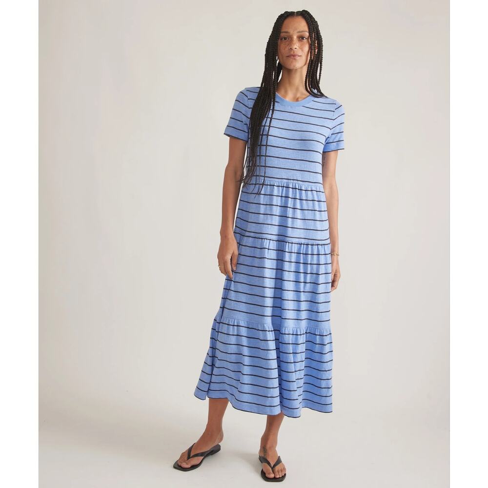 Marine Layer Blue Striped Midi Dress
